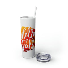 Hello Fall Skinny Tumbler with Straw, 20oz