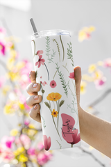 20oz Stainless Skinny Tumbler - Spring flowers