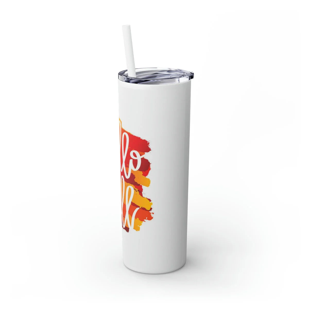 Hello Fall Skinny Tumbler with Straw, 20oz