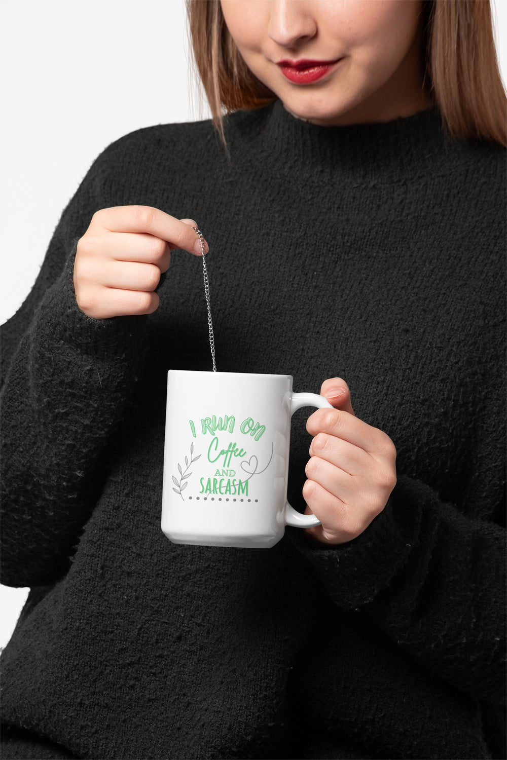15oz Coffee Mug - I Run on Coffee and Sarcasm