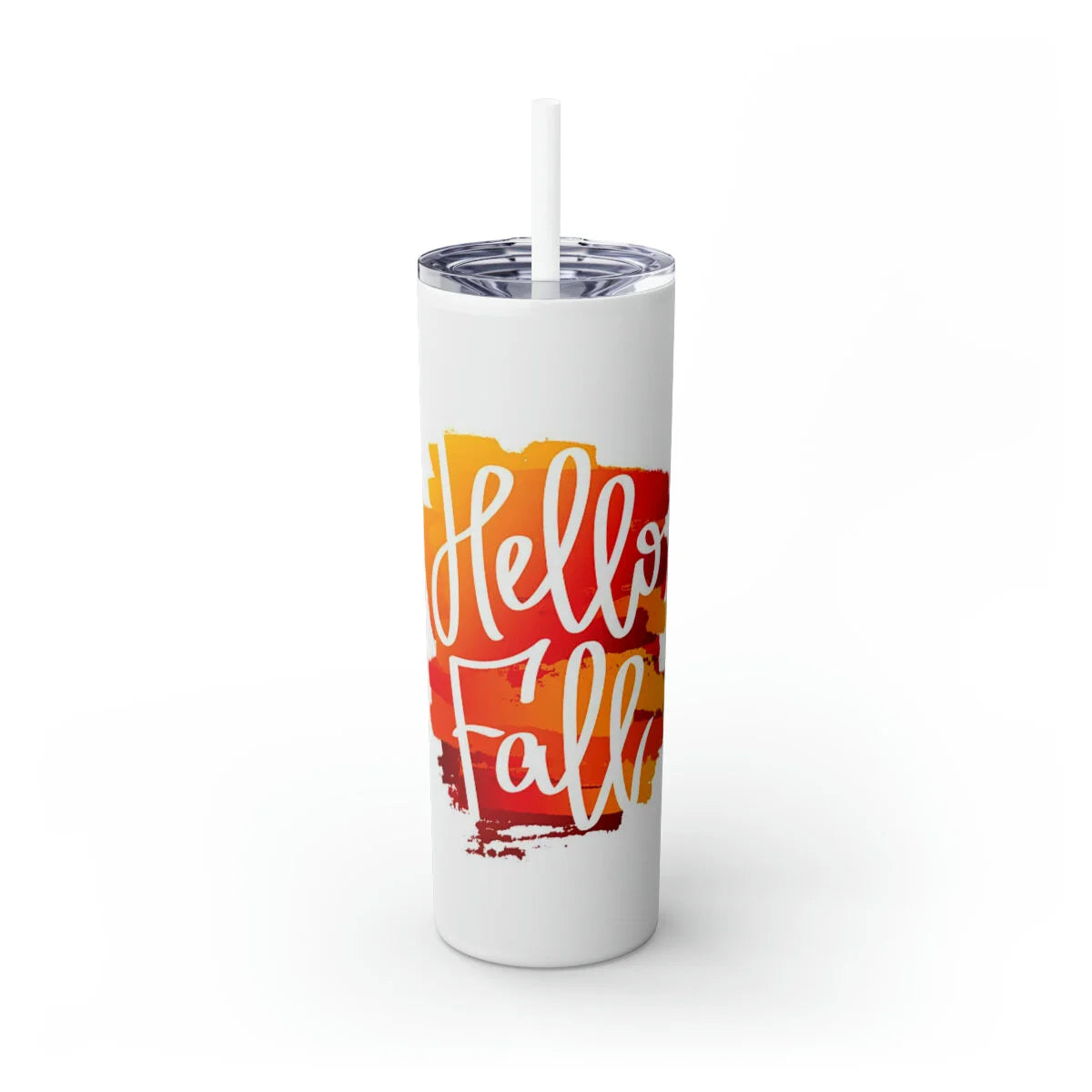 Hello Fall Skinny Tumbler with Straw, 20oz