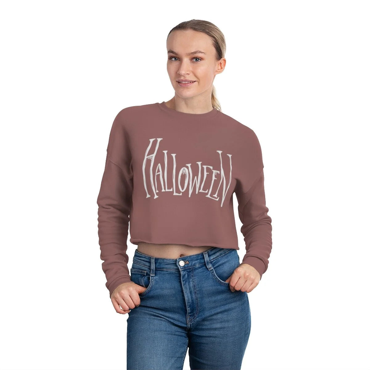 Women's Cropped Halloween Sweatshirt