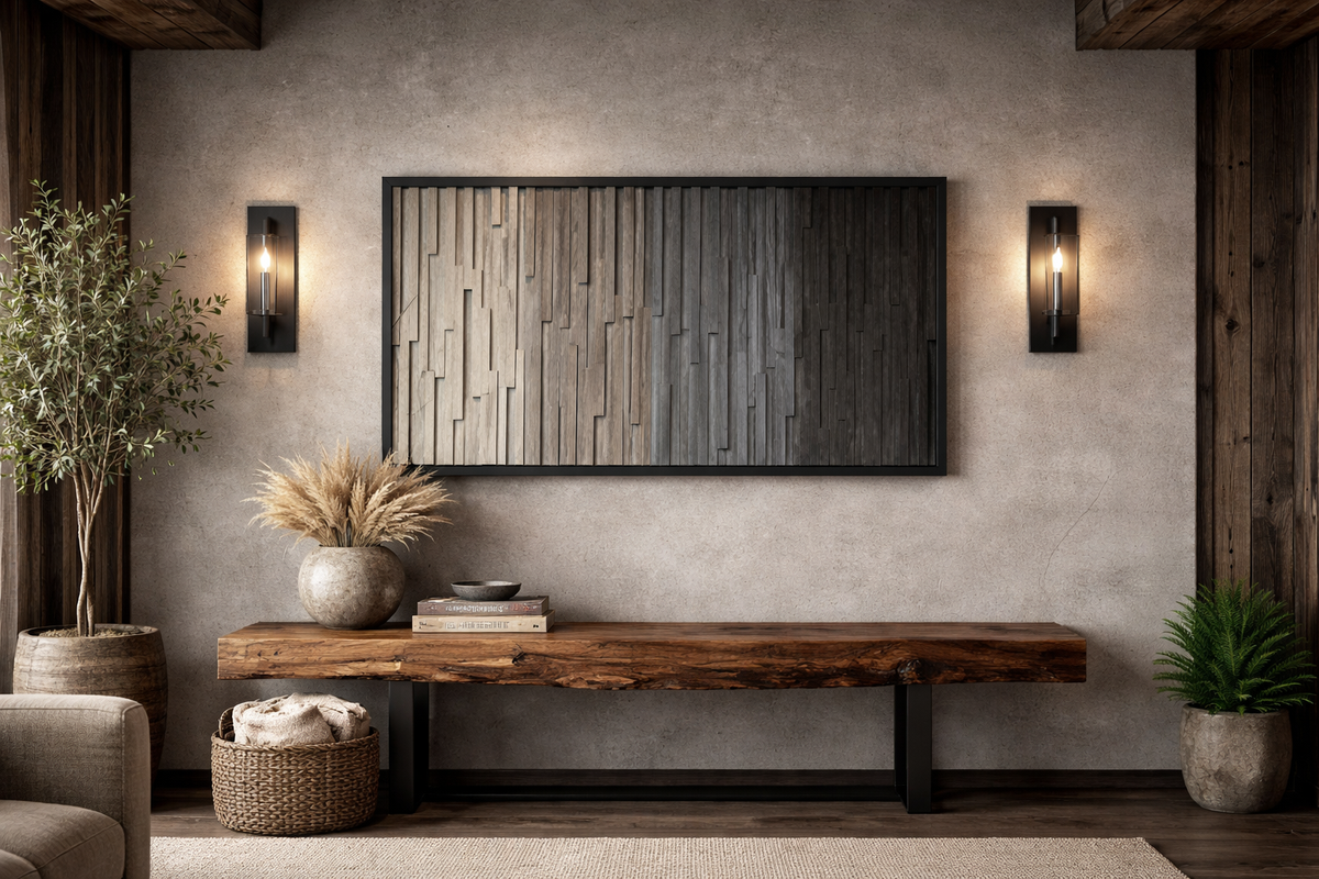 Framed Rustic Wooden Wall Art