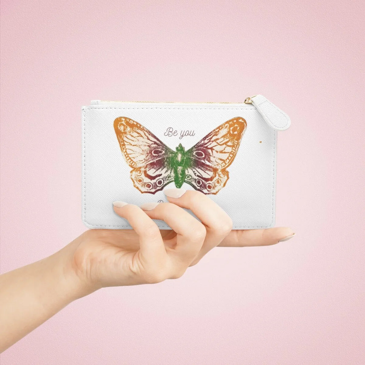 Be You Be Beautiful Butterfly Mini Clutch Bag