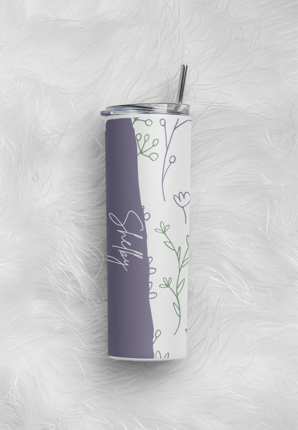 20oz Stainless Skinny Tumbler - Flower Lines