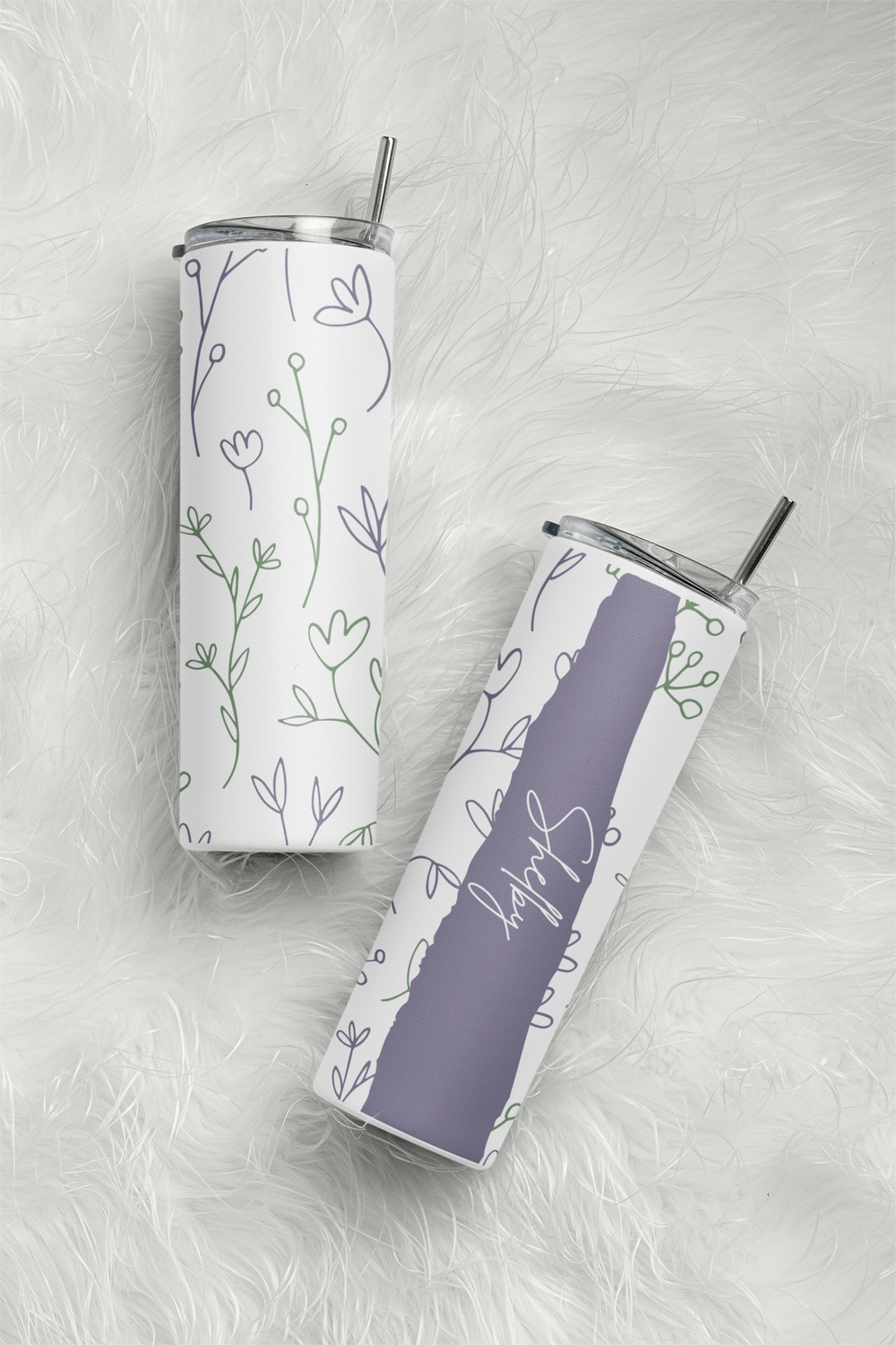 20oz Stainless Skinny Tumbler - Flower Lines