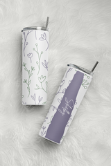 20oz Stainless Skinny Tumbler - Flower Lines